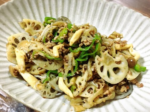 ご飯が進む☆蓮根とひき肉の甘辛炒め